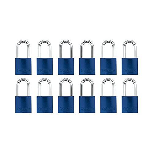 ABUS 72/ 40 알루미늄 세이프티,안전 맹꽁이자물쇠,통자물쇠,자물쇠 블루 키,열쇠 한쌍 - 롱 걸쇠 (1-1/ 2) - 12 팩