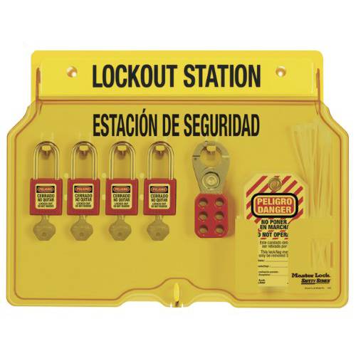 Master Lock 스페인의/ 영어 4-Padlock 용량 스테이션 커버, 포함 4 Zenex 자물쇠