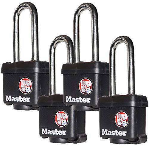 Master Lock (4) 키,열쇠 한쌍 자물쇠 w/ 열가소성물질 코팅 and 2(51mm) 톨 걸쇠 - 모델 311KALH-4