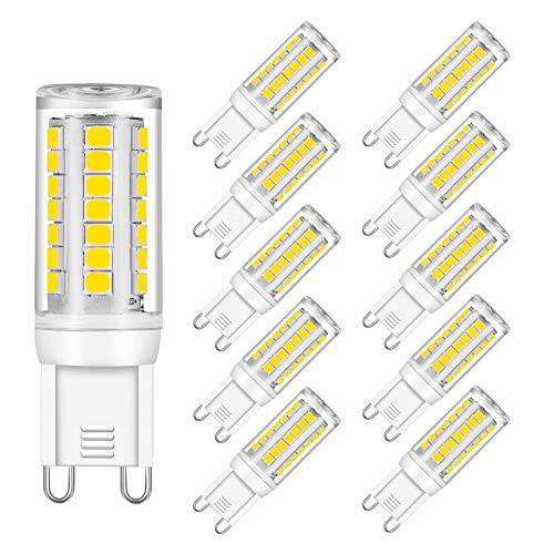 G9 LED 전구 Dimmable, 4W, Daylight 화이트 5000K, 40W 할로겐 Bulbs Replacement, UL Listed, 380LM, AC 120V CRI 82, G9 Base (10 Pack) by Eco.Luma