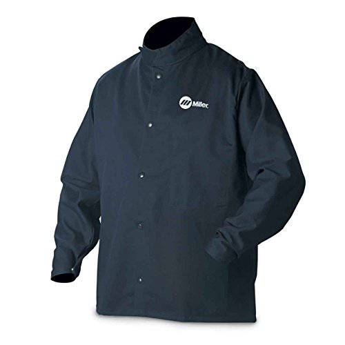 Welding Jacket, Navy, Cotton/ Nylon, L