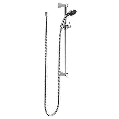 Delta Faucet 2-Spray 슬라이드 바 핸드 Held 샤워 with Hose, Chrome 57011