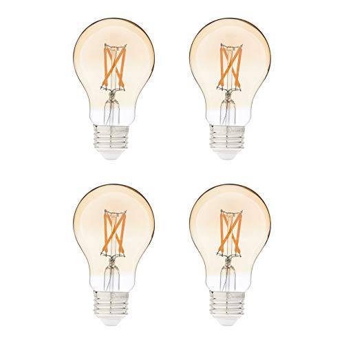 AmazonBasics 40 Watt Equivalent, Clear, Amber, Dimmable, B11 (E12 Candelabra Base) LED 전구 | 6-Pack