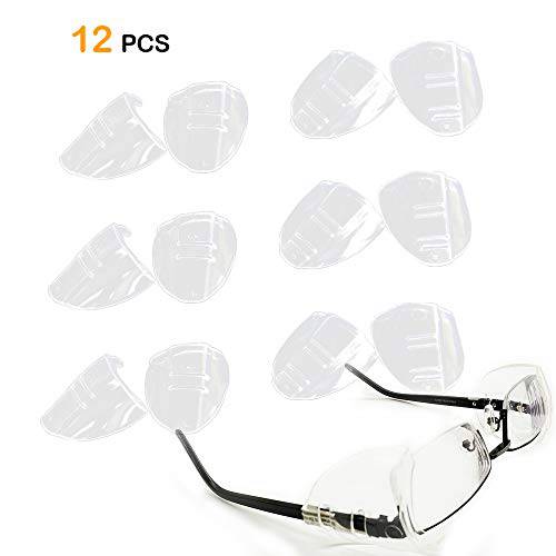 6 Pairs 아이 Glasses Side 보호, 슬립 on Side 보호 for 보안경 Fits Small to 라지 플렉시블 Clear 범용