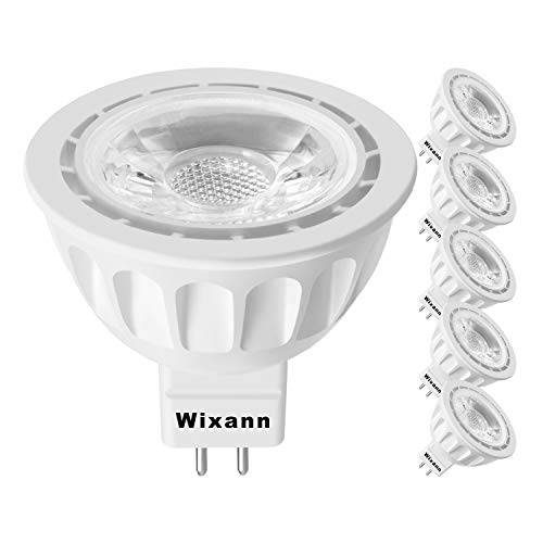 Wixann MR16 LED 전구, 2700K 소프트 Warm White, 12-Volt, 5W-50W Equivalent, GU5.3 Bi-Pin Base, 36 도 스팟 라이트닝 for Indoor/ 아웃도어 야외,경치 Track Bulbs-Not 디머블, 밝기 조절 가능 (6 Pack)