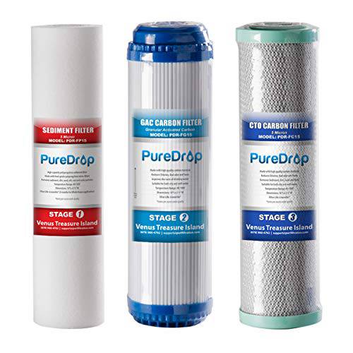 PurePDR-F3 교체용 용수필터, 물 필터, 정수 필터 Pack, 화이트