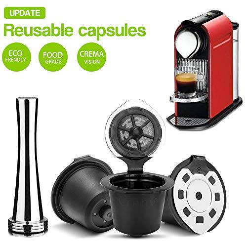 MG 커피 3 PACK 리유저블,재사용 크레마 커피 스테인레스 Steel Lids 리필가능 커피 캡슐 for 네스프레소,Nespresso Orignal Series Inissia C40 Machines