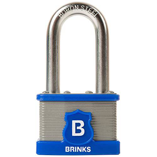 Brinks 677-52201 상업용 50mm 코팅된 스틸 맹꽁이자물쇠,통자물쇠,자물쇠, Boron 스틸 걸쇠, 2-Pack, 모든 키,열쇠 한쌍