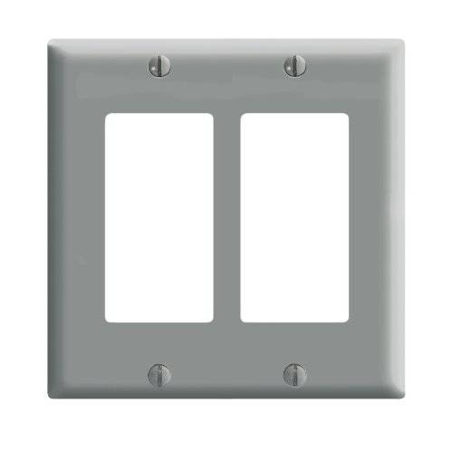 Leviton 80409-GY Decora 벽면 Plate, 2 Gang, Grey