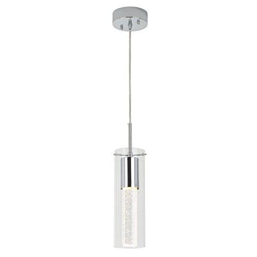 Artika OME1LB-HD1 에센스 Chrome 1-Pendant LED 라이트 Fixture, 12-inches with Integrated LED and 고급 버블, 거품 Glass, Chrome