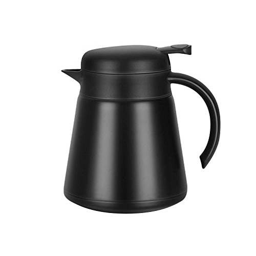 Luvan 304 18/ 10 스테인레스 Steel 써멀 Carafe/ 이중 단열 Vacuum 보온,보냉 커피포트 with 프레스 버튼 Top, 24+ Hrs Heat& Cold Retention, BPA Free, for Coffee, Tea, 음료 etc (Black)