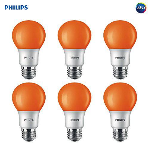 Philips LED 463232 오렌지 60 Watt 호환 A19 LED 전구, 6 Pack, 6 Piece