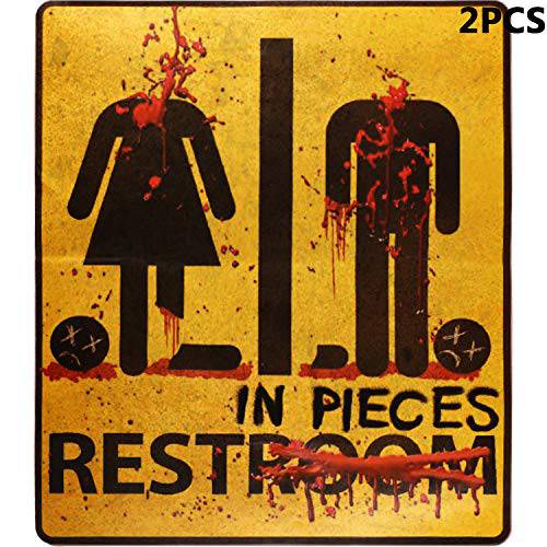 Outus 2 Pieces 할로윈 Bloody 스티커 Scary Restroom Sign 스티커 할로윈 문,문틈 벽면 데칼,도안 장식 Ghost 집 and Horror 테마 파티,모임