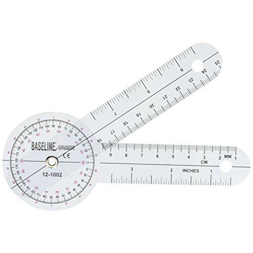 Baseline 360 도 Clear Plastic Goniometer, 6 inches