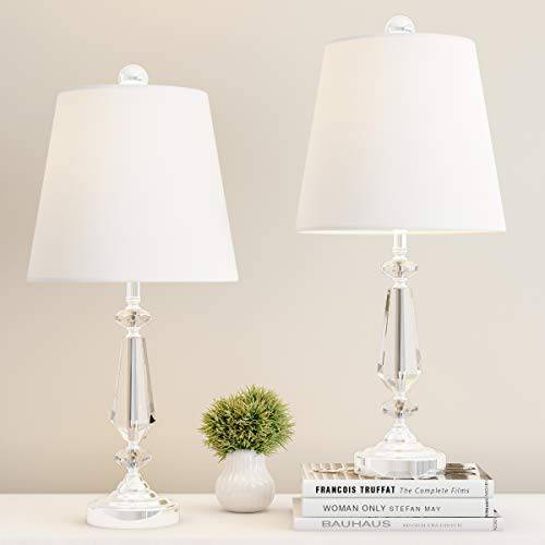 Lavish 홈 크리스탈 Candlestick Lamps-Set of 2 Faceted Shiny-2 매칭 테이블 Lamps-Elegant, 모던 악센트 라이트 Any 홈 장식,데코