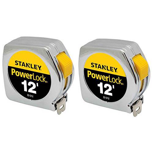 Stanley 핸드 툴 33-312 3/ 4 X 12’ PowerLock 프로페셔널 테이프 치수,측정 (2 Pack)