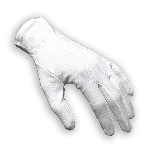 3 쌍, 세트 (6 장갑) Gloves Legend 100% 화이트 코튼 Marching 밴드 Parade Formal 드레스 장갑 - 사이즈 라지