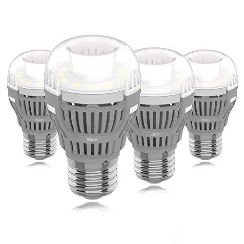 SGLEDS Enclosed 고정, 고정가능 Rated Bulbs, 8W (60W 호환 LED Bulb), 브라이트 화이트 5000K Daylight LED 라이트 Bulbs, 800lm, E26 미디엄 Base, A15 Lamp, 4Pack