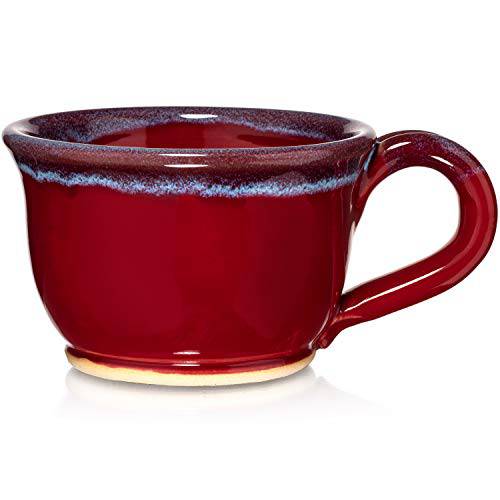 Uncommon Clay 18oz 머그잔 for Coffee, Latte, Cappucc인o, Soup, Cereal,  아이스크림 핸드메이드 인 the USA (Red/ Blue)