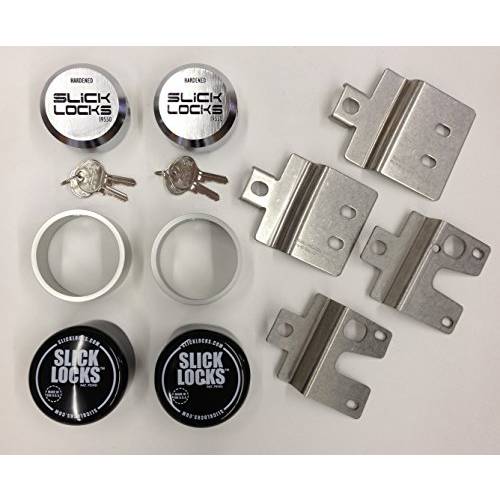 Slick Locks FD-FVK-1-TK Slick Locks Ford 스윙 문,문틈 Kit Complete with Spinners, Weather 표지& Locks