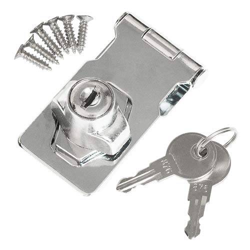 TOVOT 4 팩 키,열쇠 걸쇠 자물쇠 -트위스트 노브 키,열쇠 잠금 걸쇠 (2.5 x 1-1/ 4), 세이프티,안전 잠금 걸쇠 w/ 스크류 도어 보관함, 캐비넷, 키,열쇠 한쌍 (크롬)