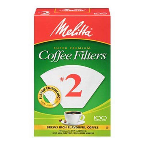 Melitta 2 원뿔형 커피 Filters, White, 100 Count (Pack of 6)