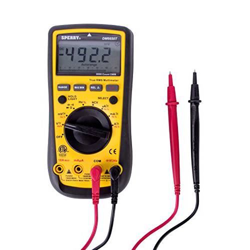 Sperry Instruments DM6650T True RMS 디지털 Multimeter, 10 Function, 750/ 1000V AC/ DC, 10A Current, Continuity, 10 오토 레인지