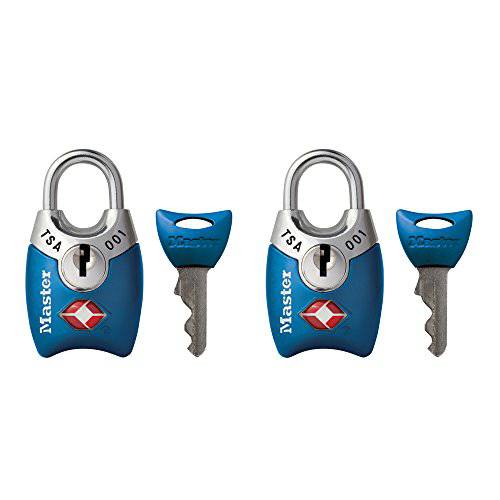 Master 잠금4689T TSA Approved Keyed Lock, 2 Pack, 다양한 컬러
