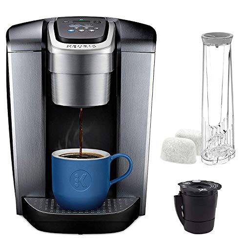 Keurig C K-Elite Maker,  일회개별포장, 일회 개별포장 K-Cup 커피 Brewer, with 아이스 커피 Capability, 엑스트라 Included, 75oz, Brushed Silver 플러스 필터 번들,묶음