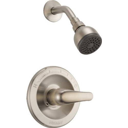 Peerless Single-Handle 샤워 Faucet 트림 Kit with Single-Spray Touch-Clean 샤워 Head, Brushed Nickel PTT188743-BN (Valve Not Included)