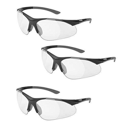Elvex RX-500C-2.0 풀 렌즈, 블랙 프레임/ 그레이 관자놀이,안경다리 Tips 3-pairs