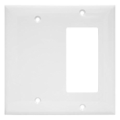 Enerlites 비밀번호 벽면 Plate (Blank Device/ 데코레이터,데코 Switch), 스탠다드 Size 2-Gang, 폴리카보네이트 Thermoplastic, 화이트 880131-W