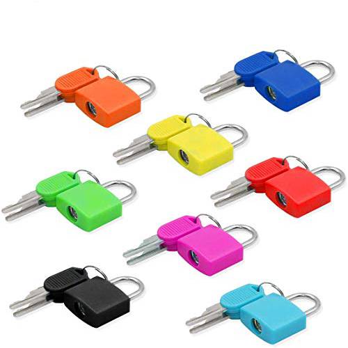 짐 Lock(8 Pack) Small 미니 맹꽁이자물쇠,통자물쇠,자물쇠 with 키 for 여행용 Lock, Backpack, 헬스장 사물함 Lock, Suitcase Lock, 교실 Matching 게임 and More