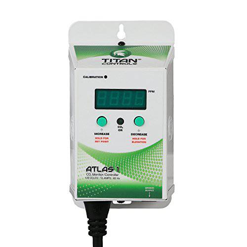 Titan Controls 카본 다이옥사이드,다이옥시드 (CO2) 감시장치&  제어장치 w/ 원격 Sensor, 120V - 아틀라스 1