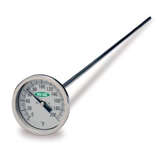 VeeGee 다이얼 Compost Thermometer, with Glass Face, 48 Stem, 3 Dial, 0 to 200 도 F