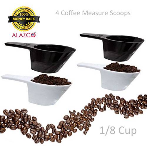 ALAZCO 커피 계량 스쿱 1/ 8 CUP 스테인레스 강철 - 부엌, 주방 베이킹 치수,측정 스파이스 허브 솔트 슈가 Flour Cocoa 단백질,프로틴 파우더 Keto 크림,로션 스쿱 (3pc 스테인레스 강철)