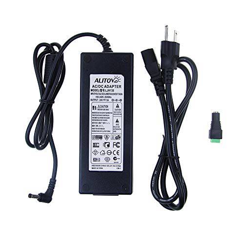 ALITOVE AC 100-240V to DC 24V 5A 파워 서플라이 변환기 컨버터 with 5.5 x 2.1mm 2.5mm DC Output Jack for 5050 3528 LED 스트립 모듈 라이트