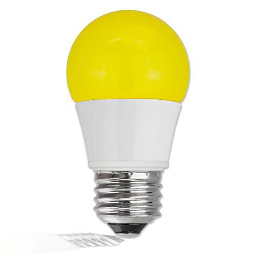 TCP 5 Watt LED Yellow 벌레 라이트 전구 | 에너지 Efficient (40W Equivalent) | A15 Yellow 전구 E26 베이스 | Non-Dimmable | 팩, 마스크, 마스크팩 of 2