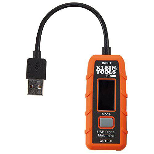 Klein Tools ET910 USB 파워 Meter and 테스터,tester, USB-A 디지털 Meter for 전압,볼트, Current, 용량, Energy, Resistance, 맥스 Current