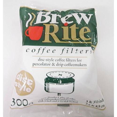 Brew Rite Disc Style 3 3 1/ 2 커피필터 300 Count For 여과기&  Drip Coffeemakers