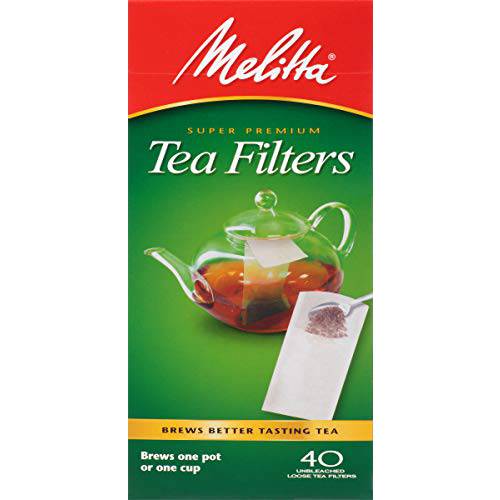 Melitta 티,차 Filters, White, 40 Count (Pack of 6)