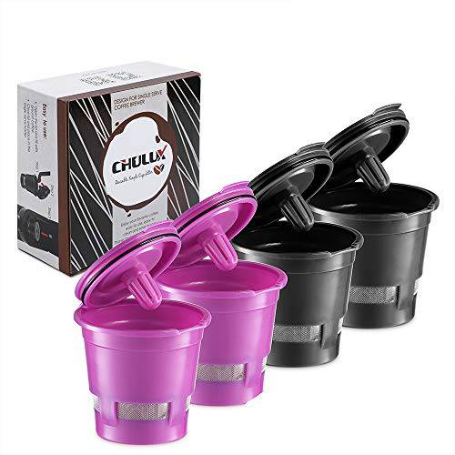CHULUX 4-Pack 리유저블,재사용 망, 메쉬, 네트 커피 필터 for 1인분개별포장, 싱글 컵 커피 Maker, 범용 리필가능 커피가루, 원두 가루 Cup
