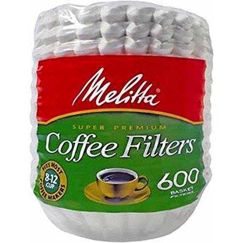 Melitta 600 커피 Filters, Basket, Pack of 600, 8-12 Cups, 화이트