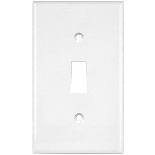 ENERLITES Toggle 라이트 Switch 벽면 Plate, Size 1-Gang 4.50 x 2.76, Unbreakable 폴리카보네이트 Thermoplastic, 8811-W, 화이트