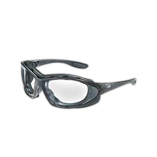 Uvex S0600X Seismic 세이프티,안전 Eyewear, 블랙 Frame, Clear Uvextra Anti-Fog Lens/ 헤드밴드