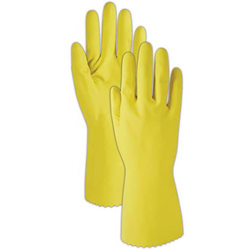 Magid Glove& Safety 626L Magid 편안한 구부러지는 626 15 Mil Flock-Lined 라텍스 장갑, 9, 내츄럴 Yellow, 라지 (팩 of 12)