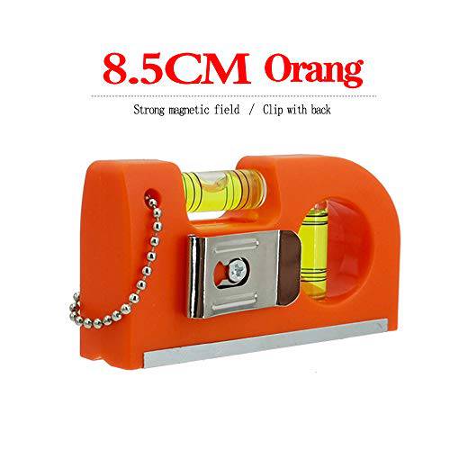 Installation of 휴대용 mini-horizontal bubble-inch 키 buckle 레벨 instrument with 마그네틱, 자석 기능 TV 프레임 (8.5CM orange)