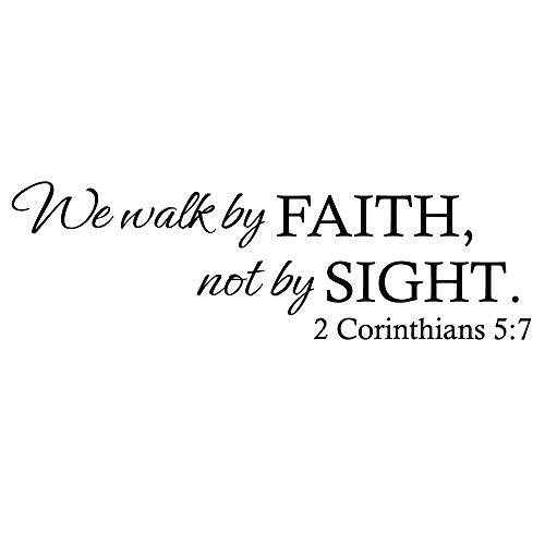 ZSSZ We Walk by Faith, not by 사이트. 2 Corinthians 5:7 비닐 벽면 데칼 Christian 문구,인용구 성경 구절 벽면 스티커 각인 종교적인 Scripture 스텐실 홈 장식,데코