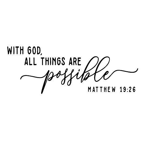 God 모든 Things are Possible Matthew 19:26 성경 구절 문구,인용구 벽면 데칼 비닐 단어 Scripture 신자 DIY 홈 장식,데코