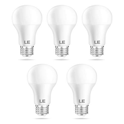 LE brandnameengD 라이트 Bulbs, 60W 호환 800 Lumens 2700K 소프트 Warm 화이트 Non-Dimmable, A19 E26 스탠다드 미디엄 Base, 9 Watt UL Listed, 15000 시간 Lifetime, Pack of 5